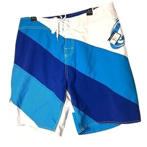 O'Rageous‎ board shorts NEW size 36 aqua blue white